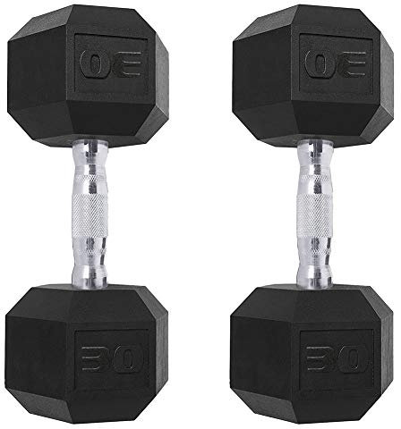 Saorzon Kurzhanteln Set von 2 Übung Fitness Hantel für Zuhause Gym Freie Gewichte Hand Hex Hanteln Schwarz 13,6 kg