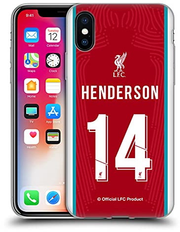 Head Case Designs Offizielle Liverpool Football Club Jordan Henderson 2020/21 Spieler Home Gruppe 1 Soft Gel Handyhülle Hülle kompatibel mit Apple iPhone X/iPhone XS