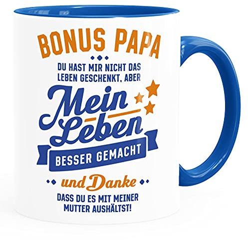 MoonWorks® Tasse Geschenke für Bonus-Papa Vatertagsgeschenk für Stiefvater Spruch Stiefpapa royal Keramik-Tasse