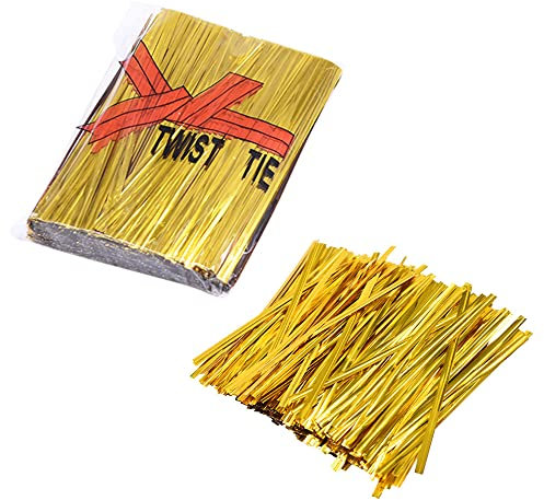 ZHIQIN 800 Piezas Metálico Lazos de Torcedura 10cm Alambre Metálico Giro Lazos para Cumpleaños de Boda Chocolates Dulces