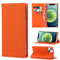 Copmob Case Compatible for iPhone 13 With Card Holder With Strap,Genuine Leather Flip Wallet Case,[3 Slots][Magnetic Closure][RFID-Blocking],Phone Case Cover for iPhone 13 - Orange