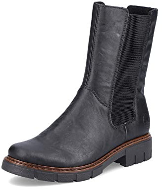 Rieker Donna Stivaletti Z3582, Signora Stivaletti Chelsea,bottini,Stivaletto Slip-on,Boots,Stivaletti,Stivaletto,Piatto,Nero (Schwarz / 00),38 EU / 5 UK