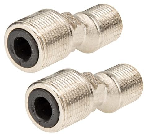 tecuro S-Anschluss Set schallreduziert für Sanitär-Wandarmaturen 3/4 x 1/2 Zoll Messing vernickelt 57 mm 2 Stück