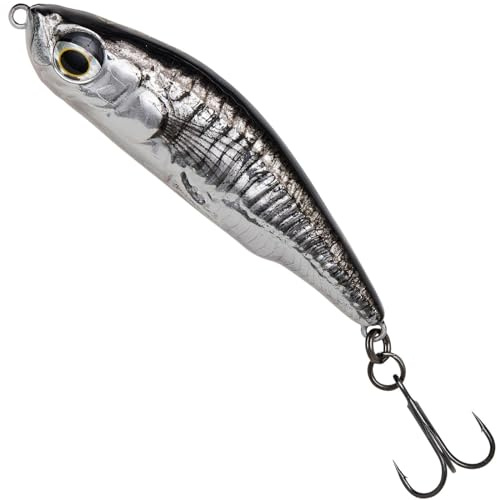 Savage Gear Twitch Köder zum Raubfischangeln Sticklebait Pencil Sinking 7,5cm 17g, Farbe:Black Silver