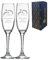 Personalised Engraved Wedding Champagne Glass Set with Any Message, Any Date, Wedding Rings Design, Two 7oz/207ml Custom Champagne Glasses, Engraved in The UK