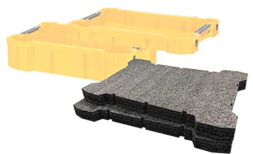 Shadow Foam ToughSystem 2.0 Tool Tray Inserts [Twin Pack] for DeWalt Toolboxes | Tool Organisation (30mm, Black)