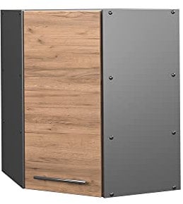 Vicco Armario Colgante de Esquina Fame-Line, Roble Dorado/Antracita, 57 cm