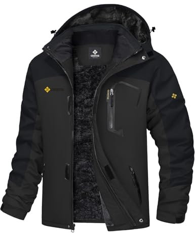 GEMYSE Femme Veste de Ski Imperméble de Montagne Manteau d'hiver Extéieur en Polaire Coupe-Vent avec Capuche (Vin Rouge,XXL)