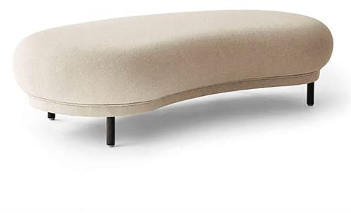 Sherpa gepolsterte Sitzbank Sitz,moderner gebogenerHalbosmanischer Couchtisch,Boucle Gepolsterte Bettbank Schuhbank Für Wohnzimmer Eingangsbereich Flur Sofa Hocker Fußstütze