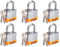 VIUIOE 6 Pcs Keyed Alike Padlocks with Keys - Short Shackle Gym Locker Lock with Keys - Laminated Pad Locks with Same Keys for Door, Luggage, Gate, Storage, Fence, Cabinet, Garage, Shed, Latch