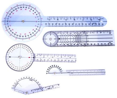 360-Grad-Winkelmesser, 5 St¨¹ck, 6/8/10 Zoll, 360-Grad-Winkelmesser, Medizinisches Lineal, Wirbels?ulen-Goniometer f¨¹r Medizinische Messungen (Set 1)