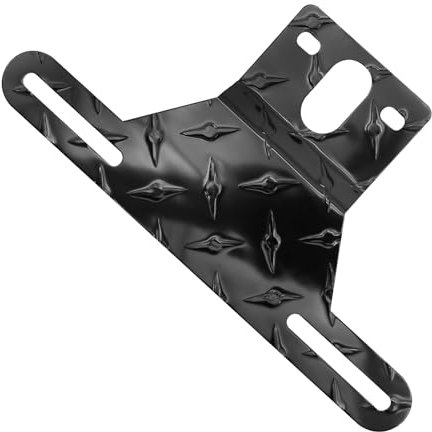 Hoypeyfiy Trailer License Plate Light Bracket Truck RV Off-Road Number Plate Light Mount Aluminum Holder (Black 1pc)