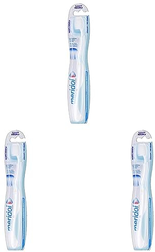 meridol Zahnbürste Zahnfleischschutz, weich, 1 Stück - Handzahnbürste für eine schonende Reinigung von Zähnen am Zahnfleischsaum (Packung mit 3)
