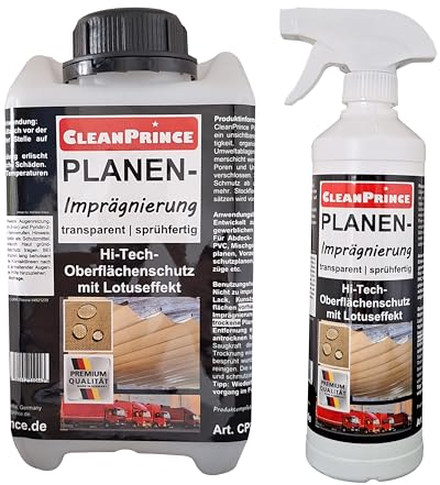 CleanPrince 2,5 Liter Planen-Imprägnierung | versiegelt Planen mit Lotuseffekt | Schutz vor Stockflecken und Schmutz transparent