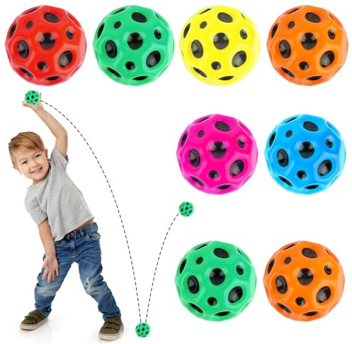 NVIYAM 8 Stück Ball, Moon Ball Hohe Springender, 7cm Spaceball Leicht zu greifen und zu fangen, Galaxy Ball EIN Knallendes Geräusch, Lava Springball Toy