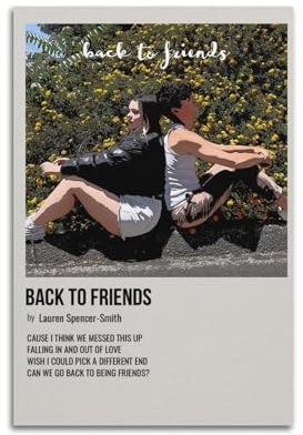 klouds Lauren Spencer Smith Poster Back to Friends, dekoratives Gemälde, Leinwand, Schlafzimmer, Kunst, Wohnzimmerdekoration, modernes ästhetisches Poster, 20 x 30 cm, ungerahmter Stil