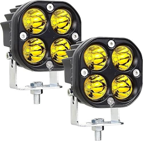 Willpower 2 gelbe LED Arbeitsscheinwerfer, 3 Zoll 40W LED Scheinwerfer, Led fernscheinwerfer für Auto Bagger Anhänger Traktoren LKW SUV offroad