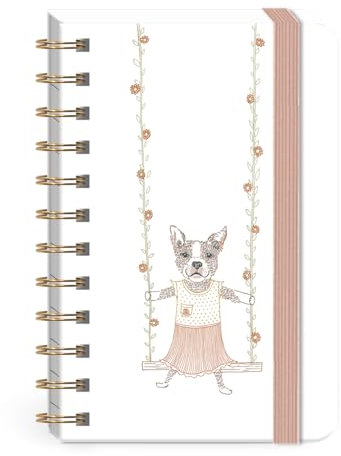 Punch Studio Molly & Rex Pet Park Frenchie Mini-Notizbuch, spiralförmig, 150 Seiten (32624)