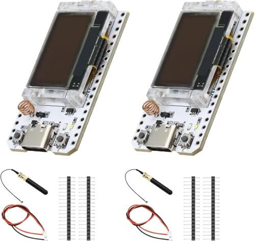LoRa ESP für Meshtastic Entwicklungsplatine mit ESP V3 LoRa OLED Display und 868 MHz LoRa Antenne und LoRa Ensosure TypC Dual-Core IOT Modul 1262 Chip 915MHz für Arduino/Meshtastic(2 Stück)