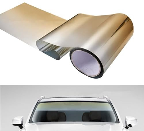 2 Stück Autofensterfolie, Sonnenblendenstreifen, Tönungsfolie, Autotönungsfolie, Auto-Frontscheiben-Schutz, Schattenaufkleber, Windschutzscheiben-Solarschutzfolie für Schattierung und Filtration