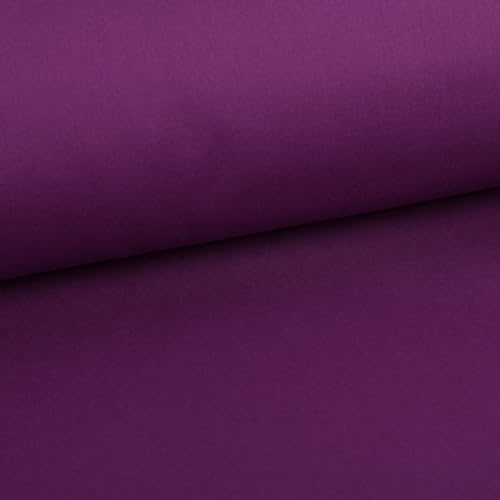 SCHÖNER LEBEN. Baumwollstoff Meterware Fahnentuch Uni Brombeere 1,45m Breite
