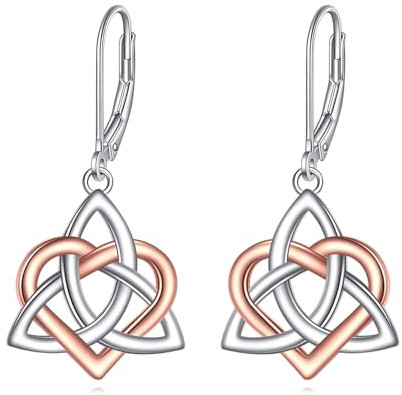Keltischer Knoten Ohrringe für Damen Sterling Silber Keltischer Schmuck Herz Ohrringe Keltischer Knoten Geschenke für Damen