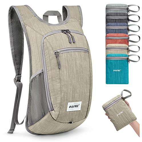 G4Free Kleiner Rucksack, 10/15 l, faltbar, leicht, verstaubar, Tagesrucksack, Reisen, Outdoor, Wandern, Schultertasche, gelb, 20Liters