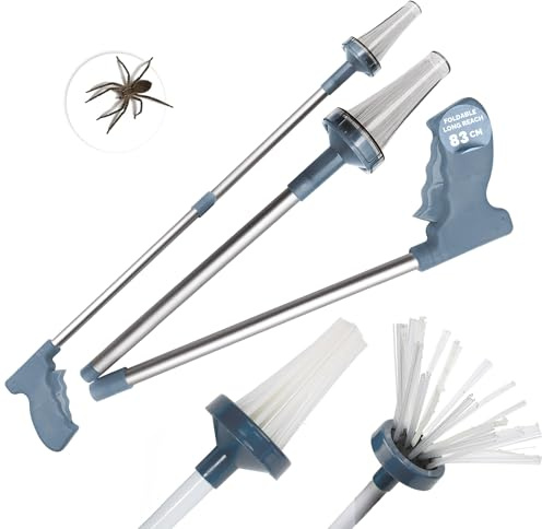 PEST GUARD Foldable Spider Catcher 83cm - Long Handle Insect & Bug Catcher Tool – Humane Spiders Grabber for Home Use – Safe, Easy, and Effective Spider, Trap, Moth & Bug Remover