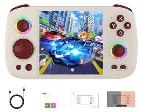 RG Cube Retro Handheld Game Console, 8+128G with RGB Lighting Effects, 3.95-inch IPS Screen Android Arcade Unisoc T820 processor Support Bluetooth WIFI Battle - No Games