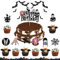 TOPJOWGA Halloween Cupcake Topper, 1 Stück Happy Birthday Cake Topper Glitter + 20 Stück Cupcake Dekorationen, Kuchendekoration für Karneval Geburtstagspartys