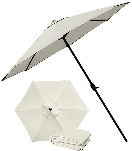3M Terrassenschirm-Überdachung, Ersatzstoff, cremefarben, für 2 m Sonnenschirm mit 6 Rippen