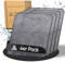 stuff from above® 4 Stück Premium Mikrofasertücher für das Auto 600 GSM - Polier-Reinigungstuch & Trockentuch saugfähiges Mikrofaser-Tuch weicher Rand perfekt für Autolack Gr. 40x40 cm (grau-schwarz)