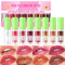 Boobeen Nicht-klebriges Lippenöl - 8 Stück, Plumper Lip Gloss Set, feuchtigkeitsspendender Lip Gloss mit Fruchtgeschmack, Behandlung für trockene Lippen für ein glänzendes Finish
