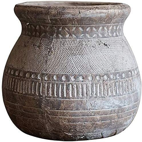 Retro-Keramik-Blumentopf, Zylinder-Pflanzgefäß für den Außenbereich, Garten-Bonsai-Töpfe, Pflanzenbehälter, antiker, handbedruckter Terrakotta-Sukkulenten-Blumentopf, Hausgarten-Landschafts-Pflanzgef