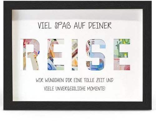 Geldgeschenk Reise, Flitterwochen und Urlaub, Weltreise Geburtstag Geldgeschenk, Urlaubskasse Spardose, Geldgeschenke Reisekasse für Freunde, Familie, Liebhaber Frauen, Männer, Weltenbummler, Schwarz