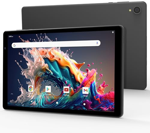 ApoloMedia Tablettes à écran tactile de 10,1 pouces, tablette Android 13, batterie 5000 mAh, batterie puissante, écran IPS Full HD, processeur Octa-core grande capacité de stockage 64 Go