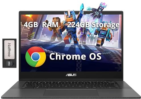 ASUS Chromebook CM1402 14 FHD Anti-Glare Laptop, MediaTek Kompanio 520, 4GB LPDDR4X, 224GB Storage(64GB eMMC+160GB Docking Station Set), HD Webcam, WiFi 6, Bluetooth, Chrome OS, Gray