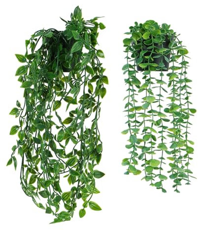 ABCDipper Plantas Artificiales Decorativas de Interior Plantas Colgantes Falsas Hiedra Rastrera para el Hogar Mesa Estante