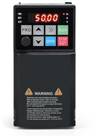 DEWIN Inverter per Motori Trifase,1.5KW 220V Ingresso Monofase Uscita Trifase,Azionamento a Frequenza Variabile VFD Convertitore Di Frequenza 220v Monofase（Modello di fabbrica:MS500-2S-1.5G）