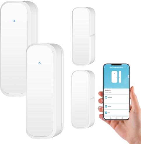 WiFi Türsensor, 2er Set drahtloser Türalarm Türkontakt Sensor, intelligente Tür-Offen-/Geschlossen-Detektoren, Smart Tuya Türsensor kostenlose drahtlose Fenstersensor-App-Benachrichtigung für Zuhause