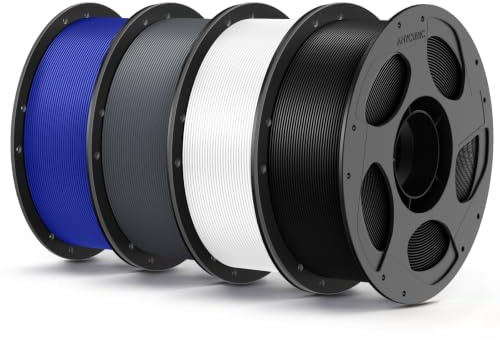 ANYCUBIC Refill PLA und Spool Kit 4KG, 1,75mm Filament 3D-Druckmaterialien mit Hoher Fließfähigkeit, Neatly Wound, Intelligente Identifikation, Schwarz Weiß Textur Grau Blau