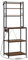 WOLTU Estantería Cocina con Enchufes, Soporte para Microondas con 6 Estantes y 6 Ganchos, Estanteria Almacenaje para Cocina Baño Salón, Metal+Madera, Negro+Marrón Rústico, 60x39,5x167 cm