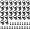 30 Pcs D Rings for Picture Hanging, Tie Down Anchor, D Rings Heavy Duty, 30 Black Semi-Circle Hooks + 30 M3x12mm Screws for Secure Mounting & Framing