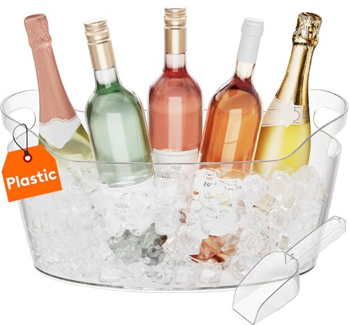 Lifewit Cubitera para Botellas Grande 6.5L, Enfriador de Botellas de Vino con Cuchara Juego de 1, Ice Bucket Portátil para Champanera, Cócteles, Cerveza, Bebidas
