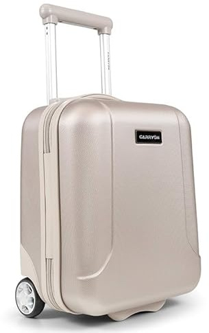 CarryOn Hartschale Underseat Handgepäck Koffer 40 cm - Unter dem Sitz Kabinentrolley TSA 19 Ltr mit Telefonhalter (Gold, Mini)