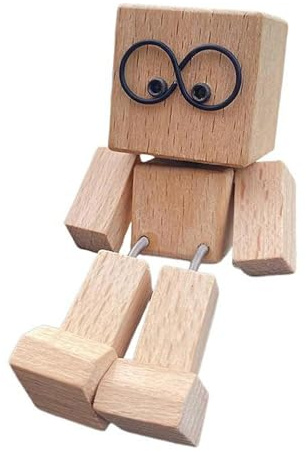YGCHEN Wackelfigur Auto Wackelnder Holzfigur Schüttelmann aus Holz Wackelbeine Holzmann Autozubehör Schreibtisch Ornamente