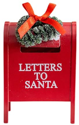 KiBcsLic Briefe An Den Weihnachtsmann, Briefkasten, Weihnachtsdeko, Süßes Vintage Design, Mini Deko Zum Aufhängen, Weihnachtsschmuck für Den, Rot