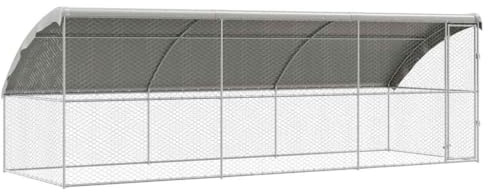 vidaXL Hundekäfig 3 pcs Silber 6 x 2 x 2 m Verzinkter Stahl, Moderne Hundehütte, Regenfeste Hundehütte, Robustes Haustierhaus, Wetterfeste Unterkunft, Sicherer Außenbereich, Stylishe Unterbringung