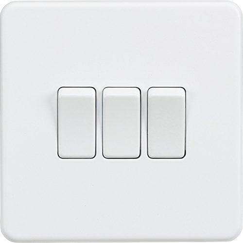 Knightsbridge SF4000MW Screwless 10A 3G 2 Way Switch-Matt White