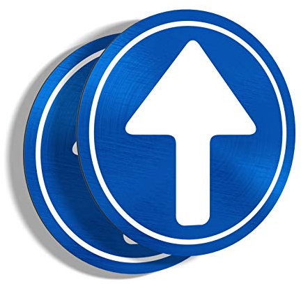 imaggge.com Panneaux rigides Sens obligatoire - Flèche - Obligation de Tourner - Lot de 2 - Application sur Poteau, Mur, Porte de Garage - Ultra résistant - Aluminium (Pas PVC) - 20 cm